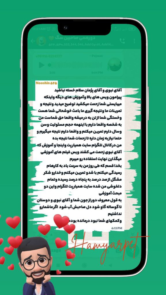 رضایت هنرجو از دوره رفتارشناسی سگ همیارپت